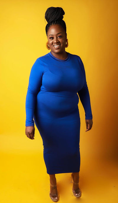 Simply Fierce Dress In Blue - EnChantes Closet Plus Size Boutique