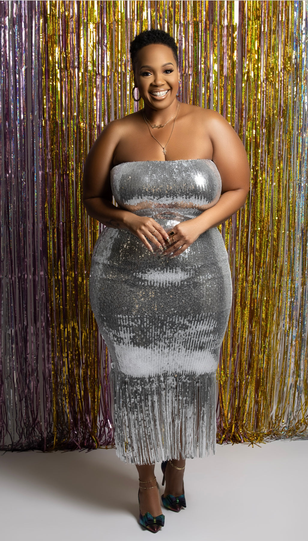 silver shingle dress Shingle Bliss Dress