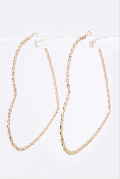 Over-Sized Chain Heart Hoop Set - EnChantes Closet Plus Size Boutique