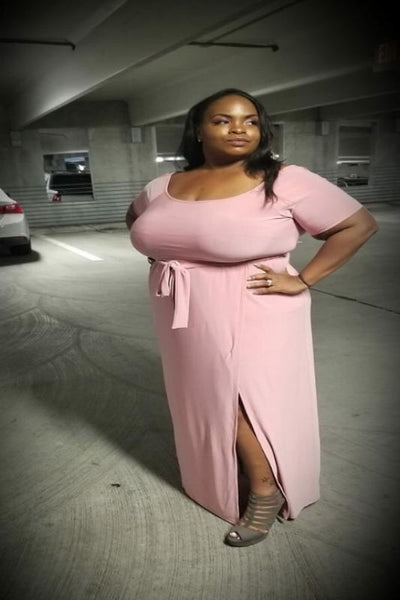 Shoulder Mauve Maxi Dress Plus - EnChantes Closet Plus Size Boutique